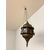 Antique Moroccan lantern from 1920 in copper and colored glass, 55x30cm