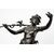 Antique patinated bronze sculpture depicting the "Nimphe de bois" signed "Louis Moreau" resting on a red Levanto marble base. France 19th century.