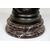 Antique patinated bronze sculpture depicting the "Nimphe de bois" signed "Louis Moreau" resting on a red Levanto marble base. France 19th century.