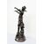 Antique patinated bronze sculpture depicting the "Nimphe de bois" signed "Louis Moreau" resting on a red Levanto marble base. France 19th century.