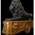 Coppia di leoni in bronzo Impero 1820 con base in bronzo dorato