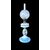 Milk glass oil lamp with light blue decoration and floral motifs. Kosmos Brenner manufacture. Germany.