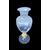 Globular transparent glass vase with gold leaf details. Murano.