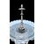 Silver-plated metal centerpiece/fruit bowl with frosted crystal bowl. Christofle. France.
