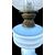 Milk glass oil lamp with light blue decoration and floral motifs. Kosmos Brenner manufacture. Germany.