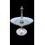 Silver-plated metal centerpiece/fruit bowl with frosted crystal bowl. Christofle. France.