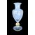 Globular transparent glass vase with gold leaf details. Murano.