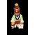 Ceramic figure depicting a Japanese character. Articulated head.