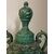 Coppia di antichi vasi Potiche  in ceramica maiolica verde