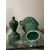 Coppia di antichi vasi Potiche  in ceramica maiolica verde