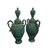 Coppia di antichi vasi Potiche  in ceramica maiolica verde