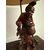 Antica scultura a lampada in legno cinese personaggio '900, 70x36cm