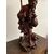 Antica scultura a lampada in legno cinese personaggio '900, 70x36cm