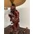 Antica scultura a lampada in legno cinese personaggio '900, 70x36cm