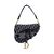 DIOR Borsa a Tracolla in Tela Col. Blu Saddle Dior Oblique M