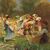 Dipinto di Pietro Barucci Scena Campestre con Figure