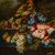 19th century, follower of Maximilian Pfeiler, Still life with grapes and watermelon and carpet