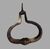 Lombard wrought iron door knocker with strike plate, late 17th century