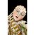 Ceramic bust of Madonna with gold decorations. Cacciapuoti.