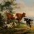 Pittore italiano (fine XVIII-inizi XIX sec.) - Paesaggio con mucche, capre e barca.