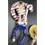 Pair of polychrome ceramic sconce-sculptures, Venice, signed Orosa (San Polo), mid 20th century