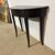 Antique Louis XVI half-moon console/table from the late 1700s, black lacquered, Siena. Measurements: 89 x 34 cm, height 71 cm.