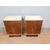 Pair of large original Art Deco walnut and parchment bedside tables, 1930-40 Pair of large original Art Deco walnut and parchment bedside tables, 1930-40