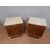 Pair of large original Art Deco walnut and parchment bedside tables, 1930-40 Pair of large original Art Deco walnut and parchment bedside tables, 1930-40