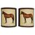 Coppia ventole in tessuto con cavalli - O/2513 -