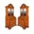Pair of finely inlaid wooden trumeaux. Veneto, 18th century.