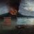 Italian painter (19th century) - Gulf of Naples with Vesuvius in eruption.