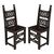 Pair of friar chairs in carved wood. Modena, 19th century.