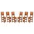 Six friar chairs in solid walnut. Friuli, 17th century.