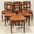 Antique set of 6 Carlo X inlaid walnut chairs - Italy 19th century