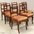 Antique set of 6 Carlo X inlaid walnut chairs - Italy 19th century