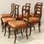 Antique set of 6 Carlo X inlaid walnut chairs - Italy 19th century
