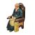 Small sculpture in various marbles and hard stones - Seated old man. Probably Russia, 19th-20th century.