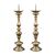 Pair of gilded bronze ecclesiastical candlesticks. Italy, 17th century.