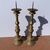 Pair of gilded bronze ecclesiastical candlesticks. Italy, 17th century.