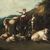 Italian painter (18th century) - Arcadian landscape with shepherds and flock.
