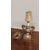 Antique palm-bearing lamp, 16th century, in wood and mecca silver, 36x19cm