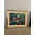 Dipinto materico paesaggio case moderno anni '60, 80x60cm