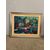 Dipinto materico paesaggio case moderno anni '60, 80x60cm