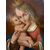Antico dipinto Vergine e Bambino, XIX sec, 74x58cm