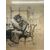 Antica incisione Gordon Grant, 41x31cm 1927, personaggio al porto