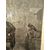 Antica incisione '800 Celestino Turletti. Ben arrivato Lo Zio, 44x32cm