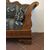 Carved and inlaid walnut wood sofa, Piedmont, early 19th century, Charles X period