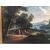 Giovanni Domenico Gambone (1720/ 1793) cerchia di, Paesaggio fluviale con viandanti e pastori, olio su tela Giovanni Domenico Gambone (1720/ 1793) cerchia di, Paesaggio fluviale con viandanti e pastori, olio su tela