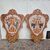 Pair of painted wooden noble shields from the 20th century