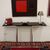 1980s Design Console in Brushed Steel with Black Lacquered Shelf 1980s Design Console in Brushed Steel with Black Lacquered Shelf